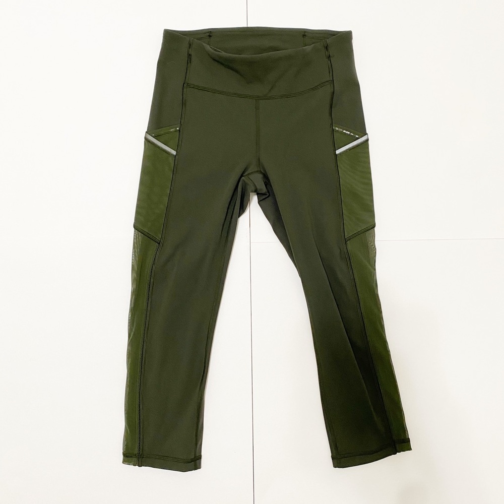 Lululemon Dark Olive Green Crop Leggings
